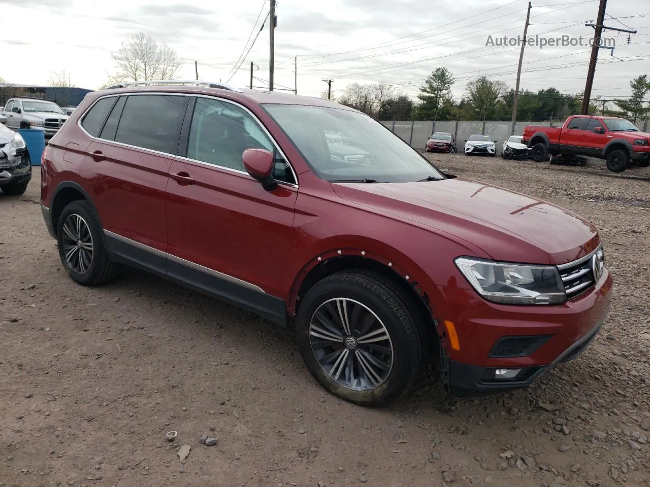 2019 Volkswagen Tiguan Se Темно-бордовый vin: 3VV2B7AX2KM060399