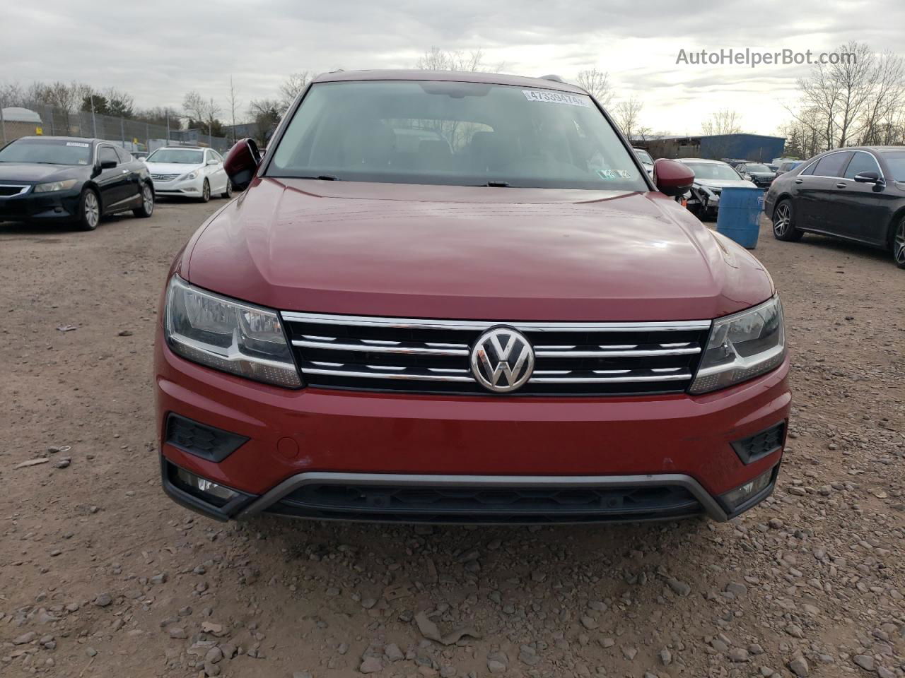 2019 Volkswagen Tiguan Se Темно-бордовый vin: 3VV2B7AX2KM060399