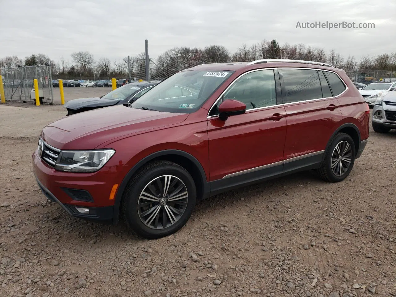 2019 Volkswagen Tiguan Se Темно-бордовый vin: 3VV2B7AX2KM060399