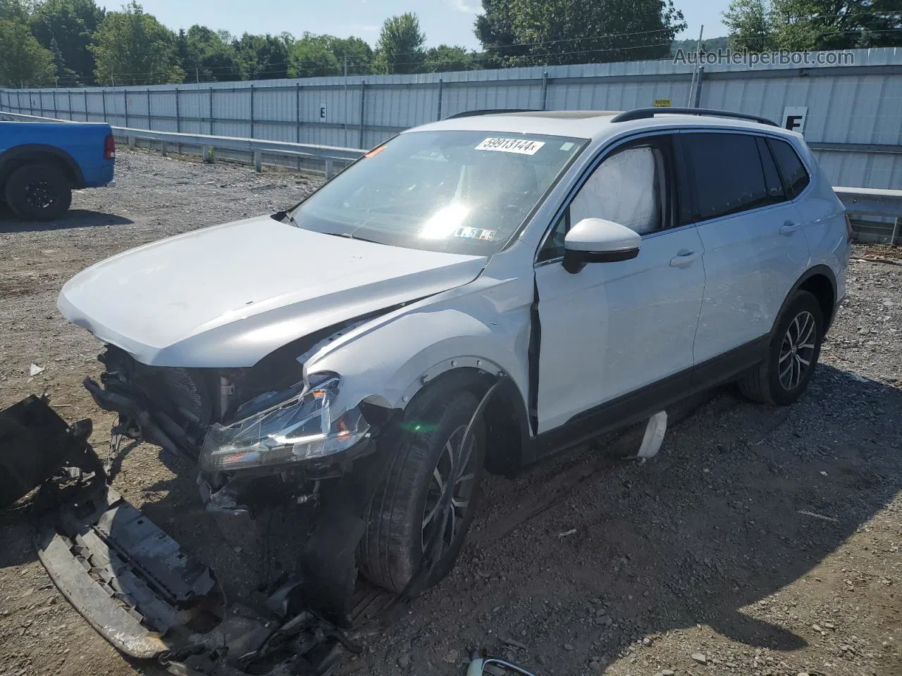 2019 Volkswagen Tiguan Se White vin: 3VV2B7AX2KM070737