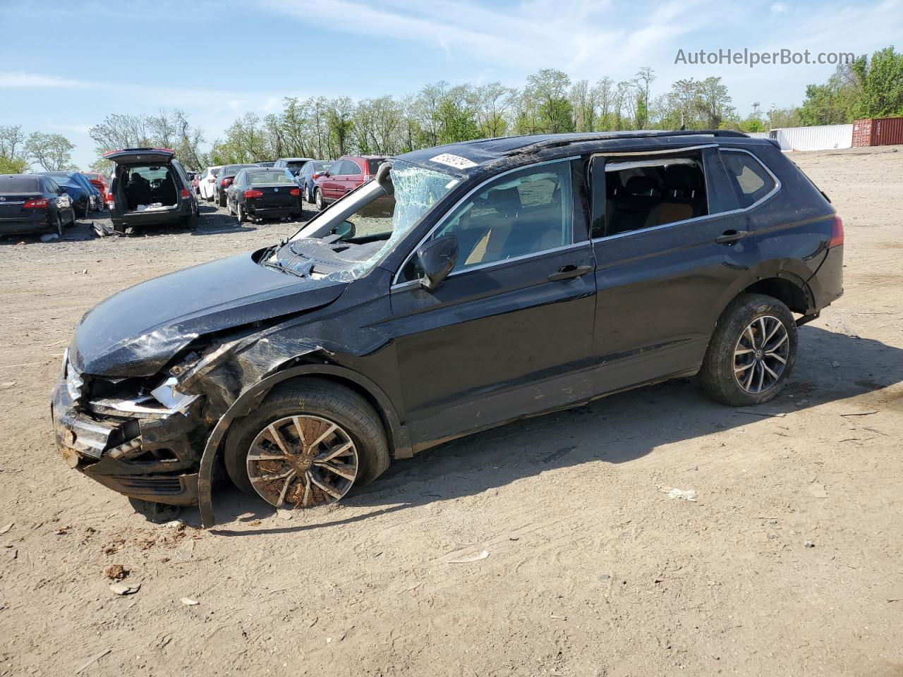 2019 Volkswagen Tiguan Se Черный vin: 3VV2B7AX3KM198677