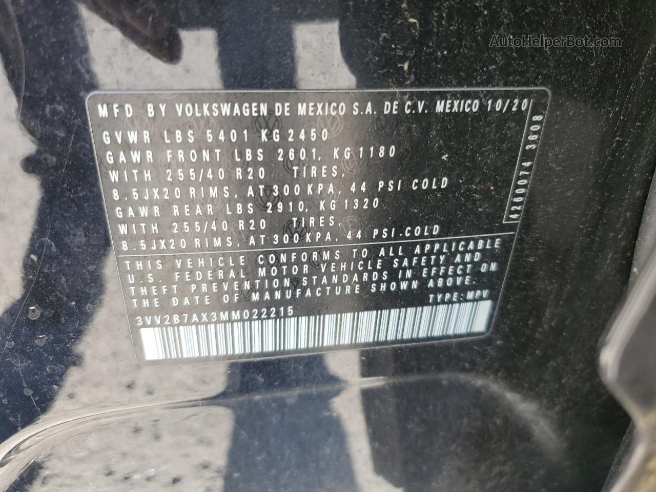 2021 Volkswagen Tiguan Se Black vin: 3VV2B7AX3MM022215