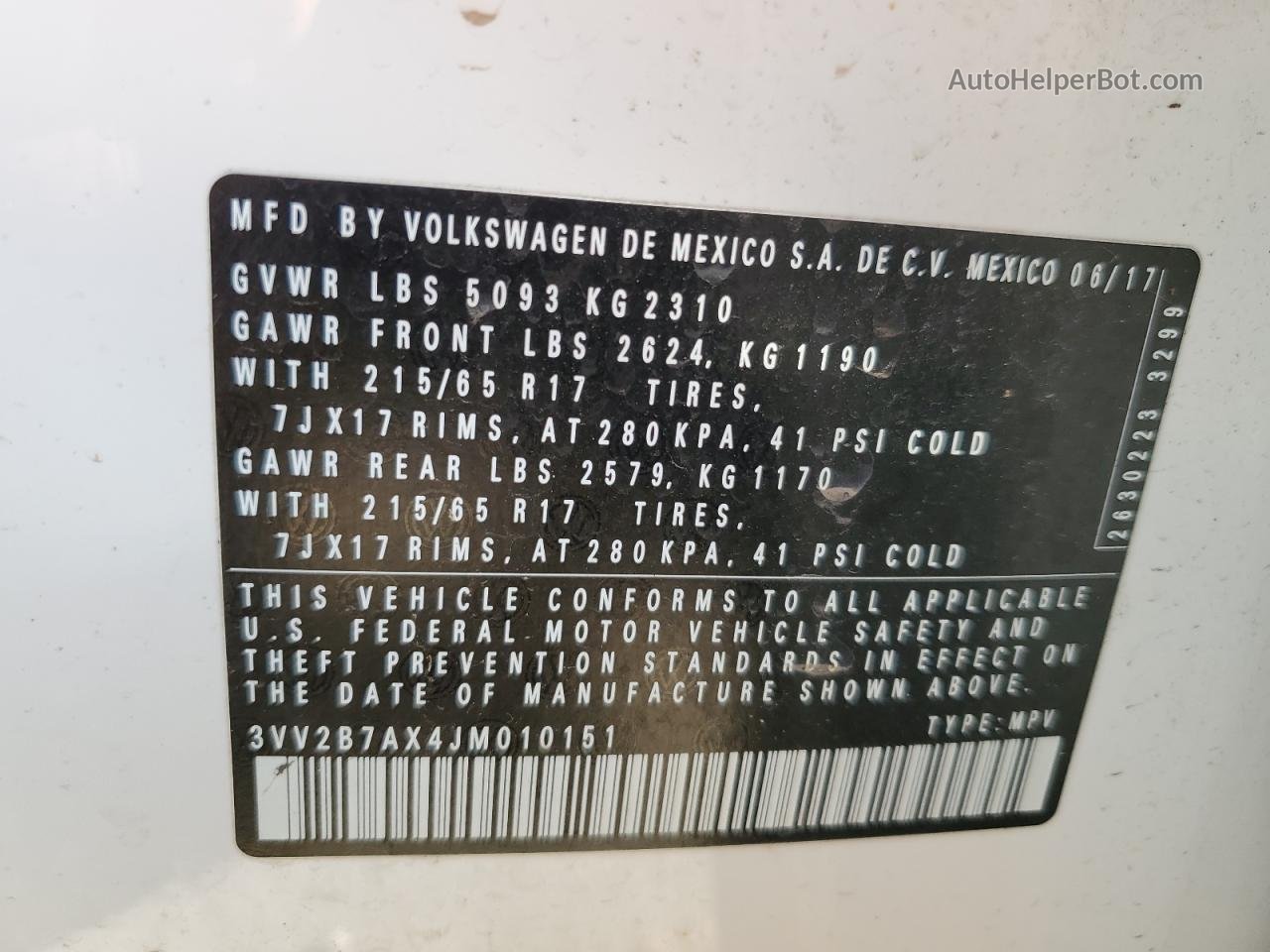 2018 Volkswagen Tiguan Se White vin: 3VV2B7AX4JM010151