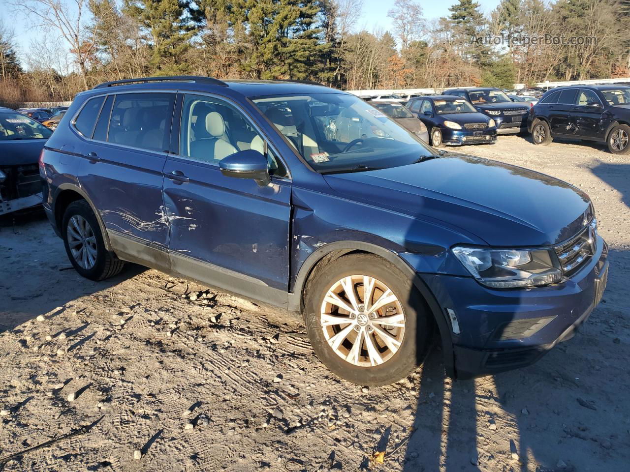 2018 Volkswagen Tiguan Se Синий vin: 3VV2B7AX4JM174659