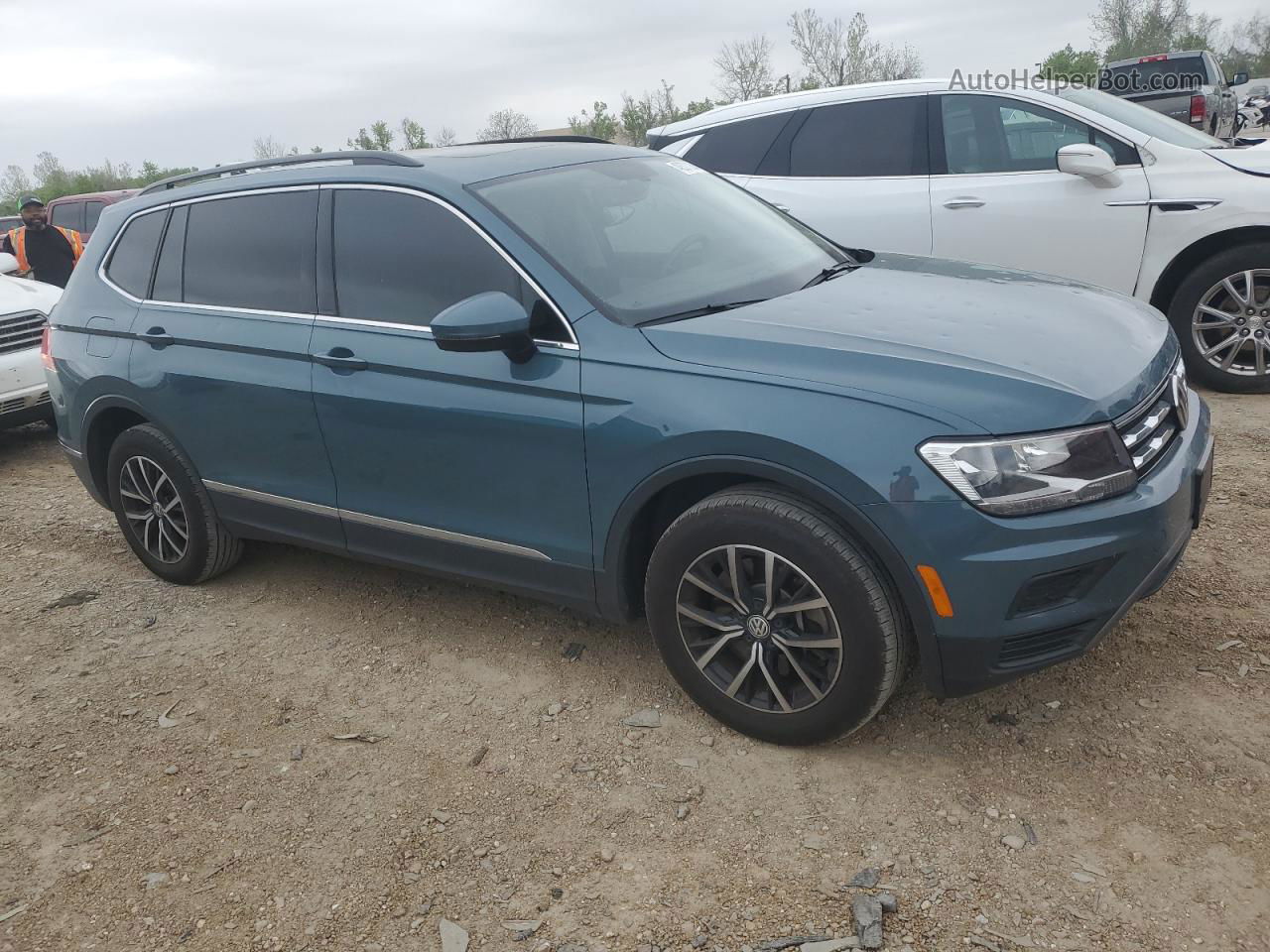 2021 Volkswagen Tiguan Se Синий vin: 3VV2B7AX4MM030291