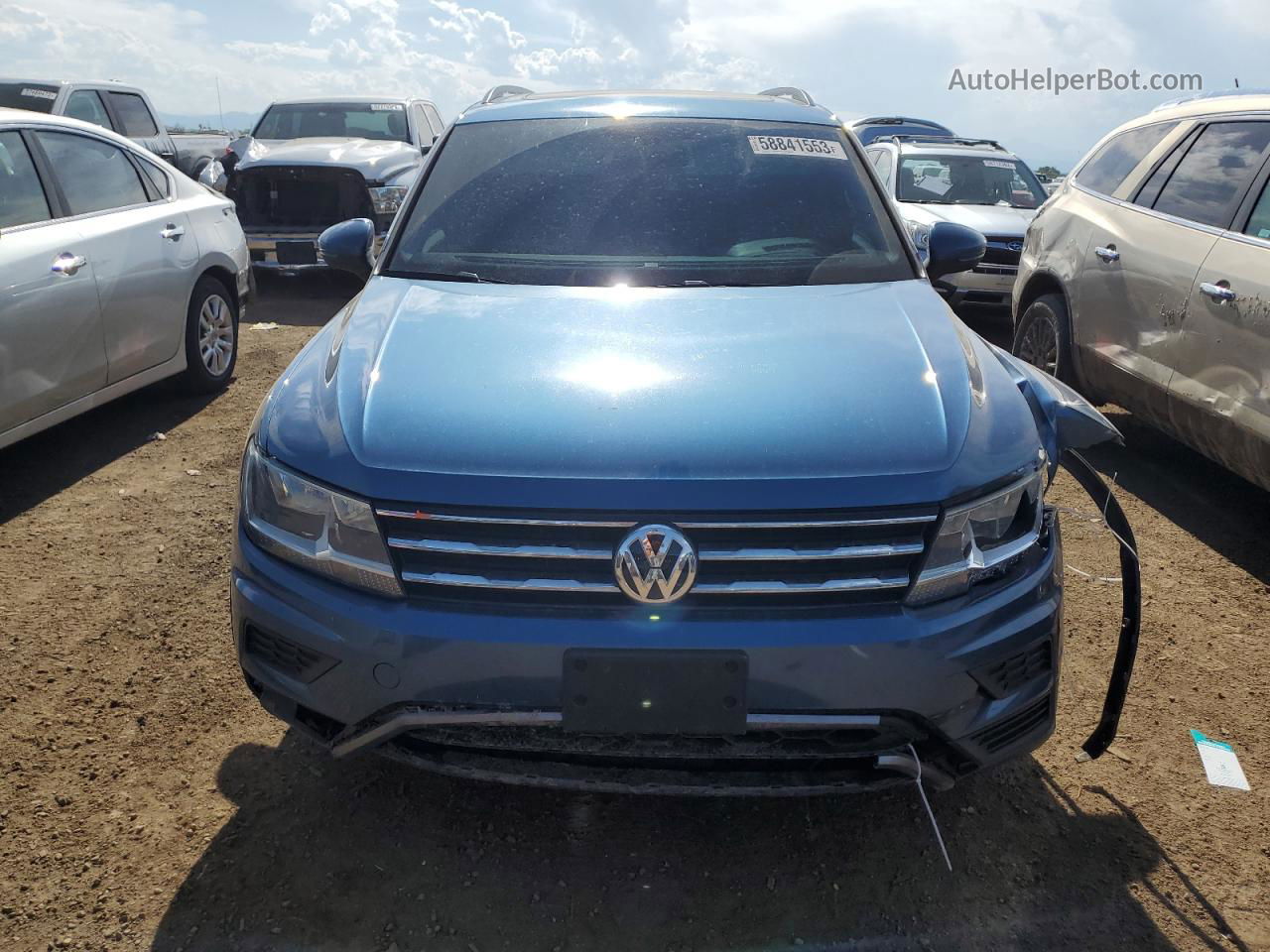 2019 Volkswagen Tiguan Se Синий vin: 3VV2B7AX5KM087970