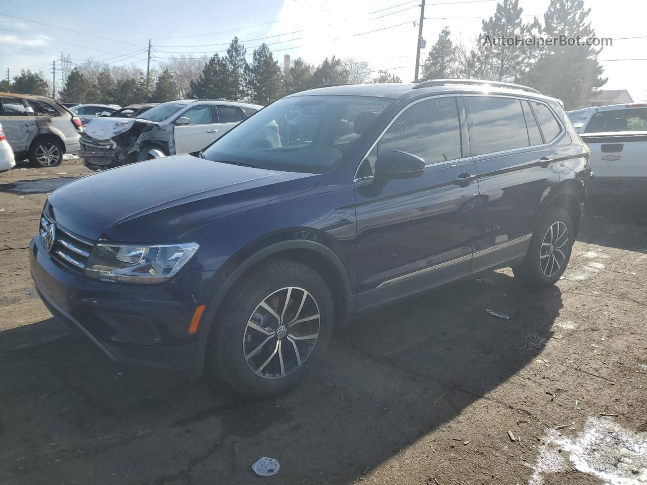 2021 Volkswagen Tiguan Se Синий vin: 3VV2B7AX5MM108416