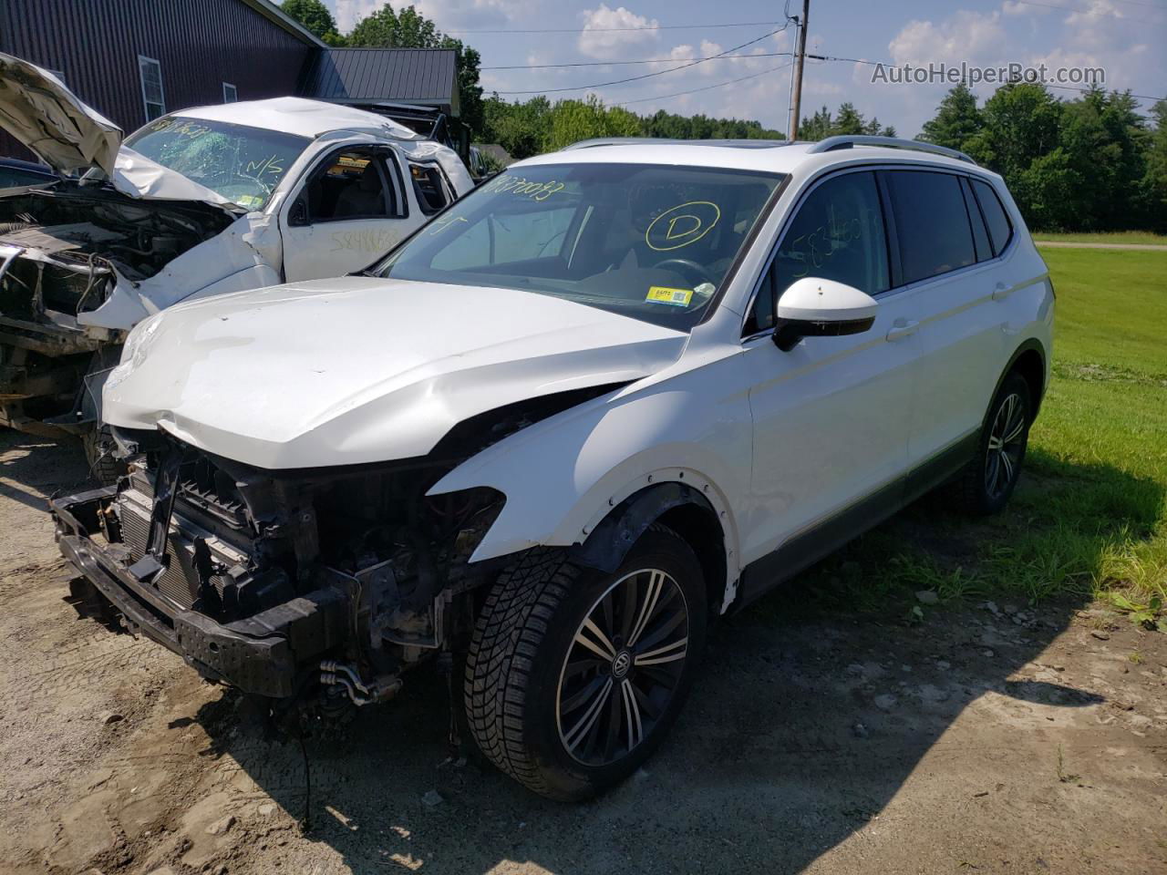 2019 Volkswagen Tiguan Se Белый vin: 3VV2B7AX7KM052508