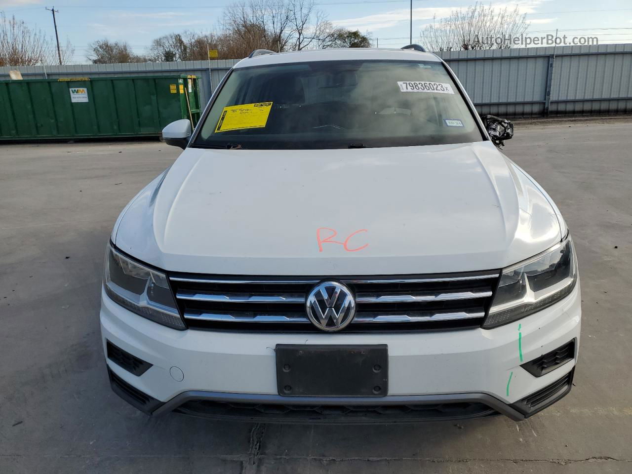 2019 Volkswagen Tiguan Se White vin: 3VV2B7AX7KM071463