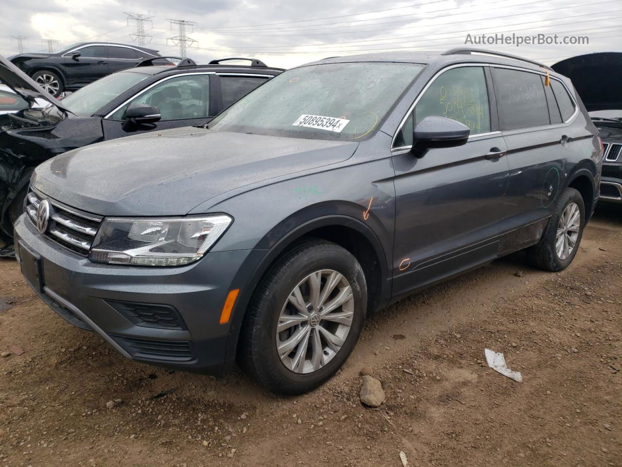 2019 Volkswagen Tiguan Se Gray vin: 3VV2B7AX7KM079921