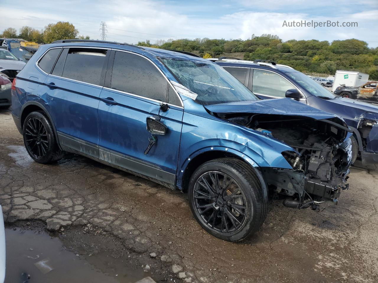 2019 Volkswagen Tiguan Se Синий vin: 3VV2B7AX7KM178822