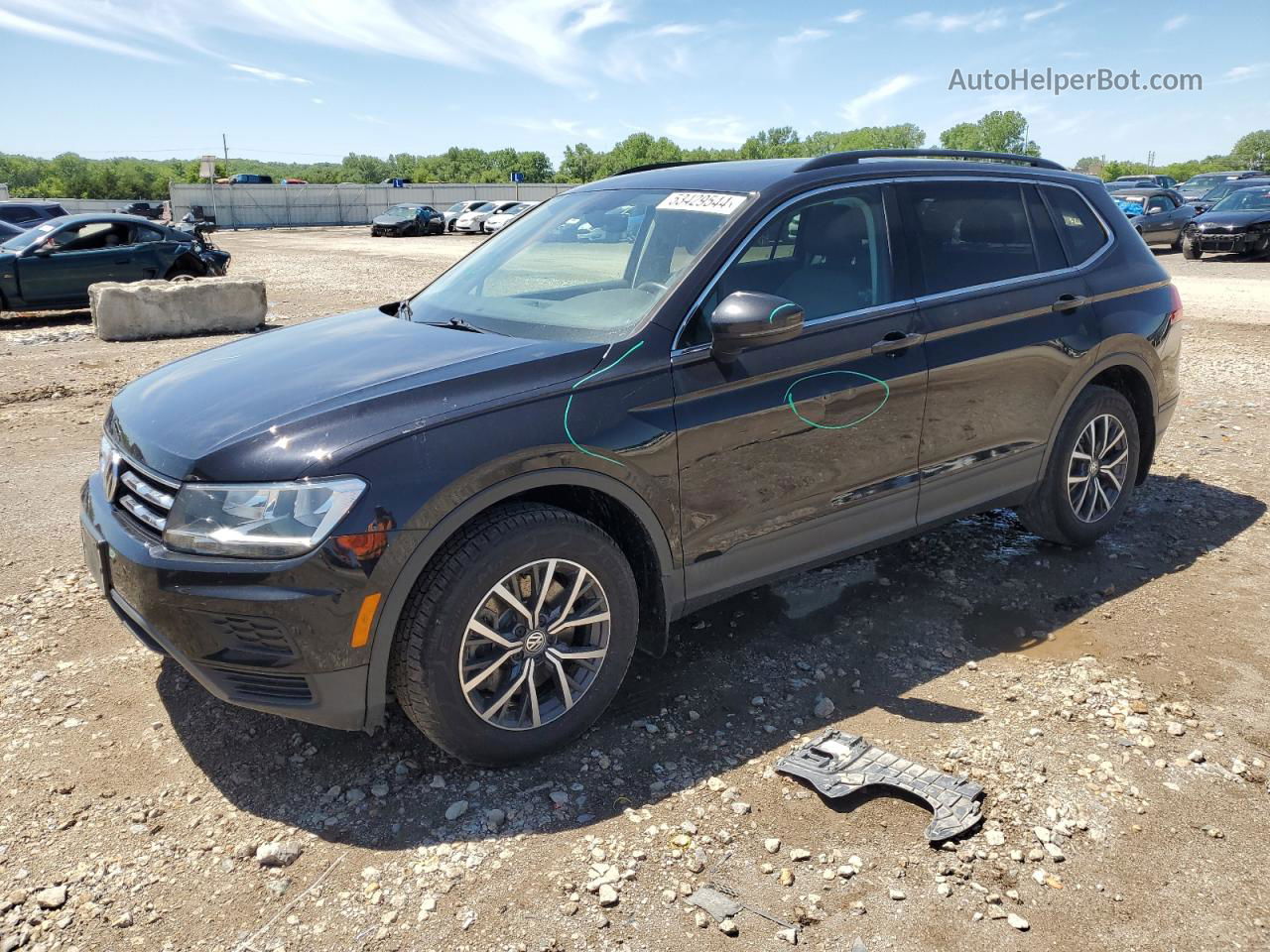 2019 Volkswagen Tiguan Se Черный vin: 3VV2B7AX7KM193420