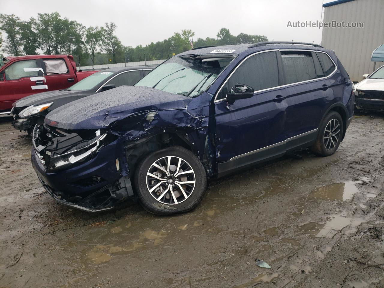 2021 Volkswagen Tiguan Se Синий vin: 3VV2B7AX7MM027028