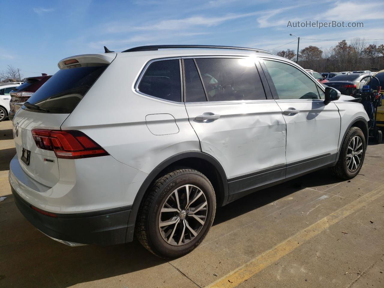 2019 Volkswagen Tiguan Se White vin: 3VV2B7AX8KM070354