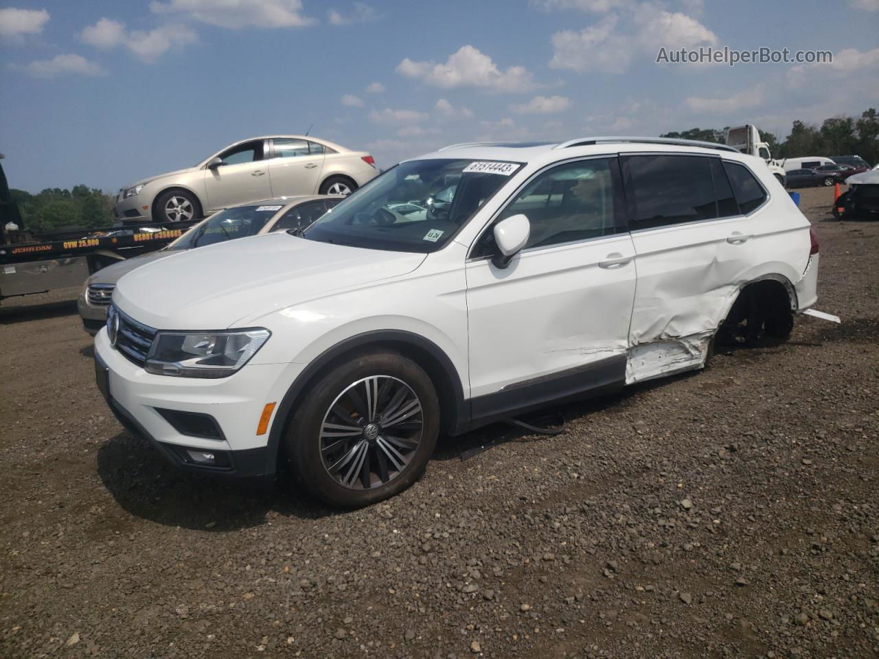 2019 Volkswagen Tiguan Se White vin: 3VV2B7AX8KM147465