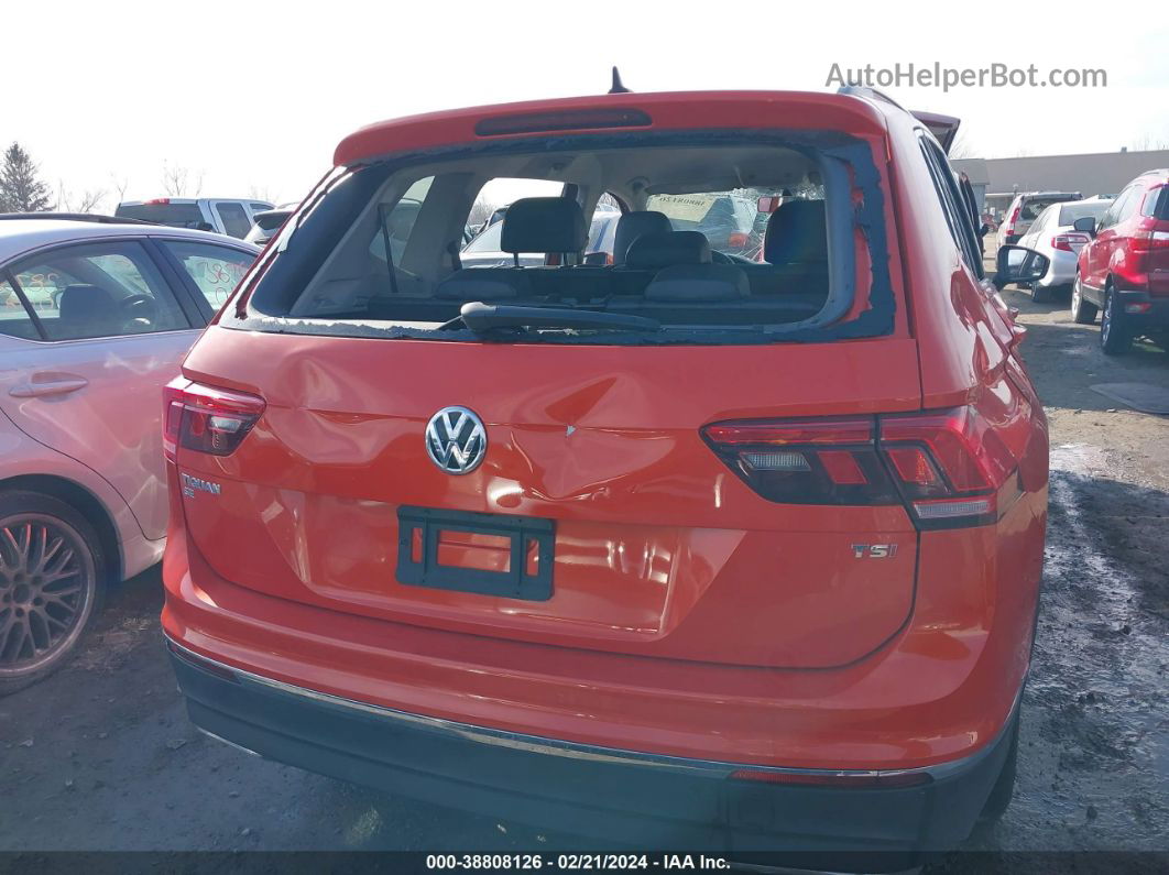 2018 Volkswagen Tiguan 2.0t Se/2.0t Sel Orange vin: 3VV3B7AX1JM021113