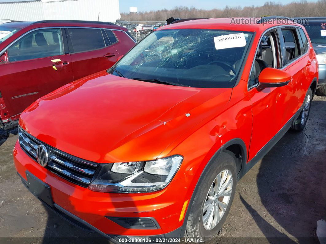 2018 Volkswagen Tiguan 2.0t Se/2.0t Sel Orange vin: 3VV3B7AX1JM021113