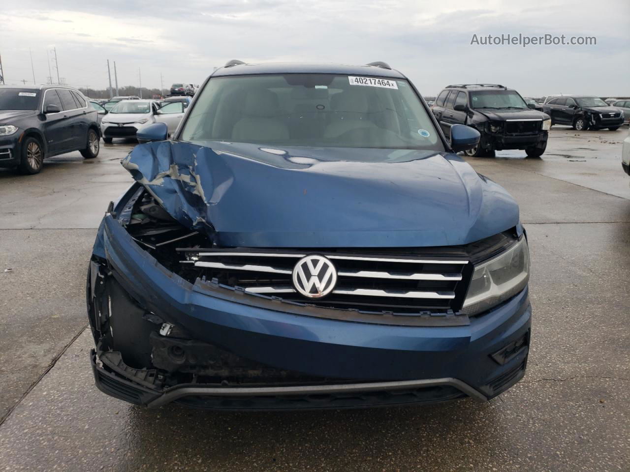 2019 Volkswagen Tiguan Se Синий vin: 3VV3B7AX1KM040648