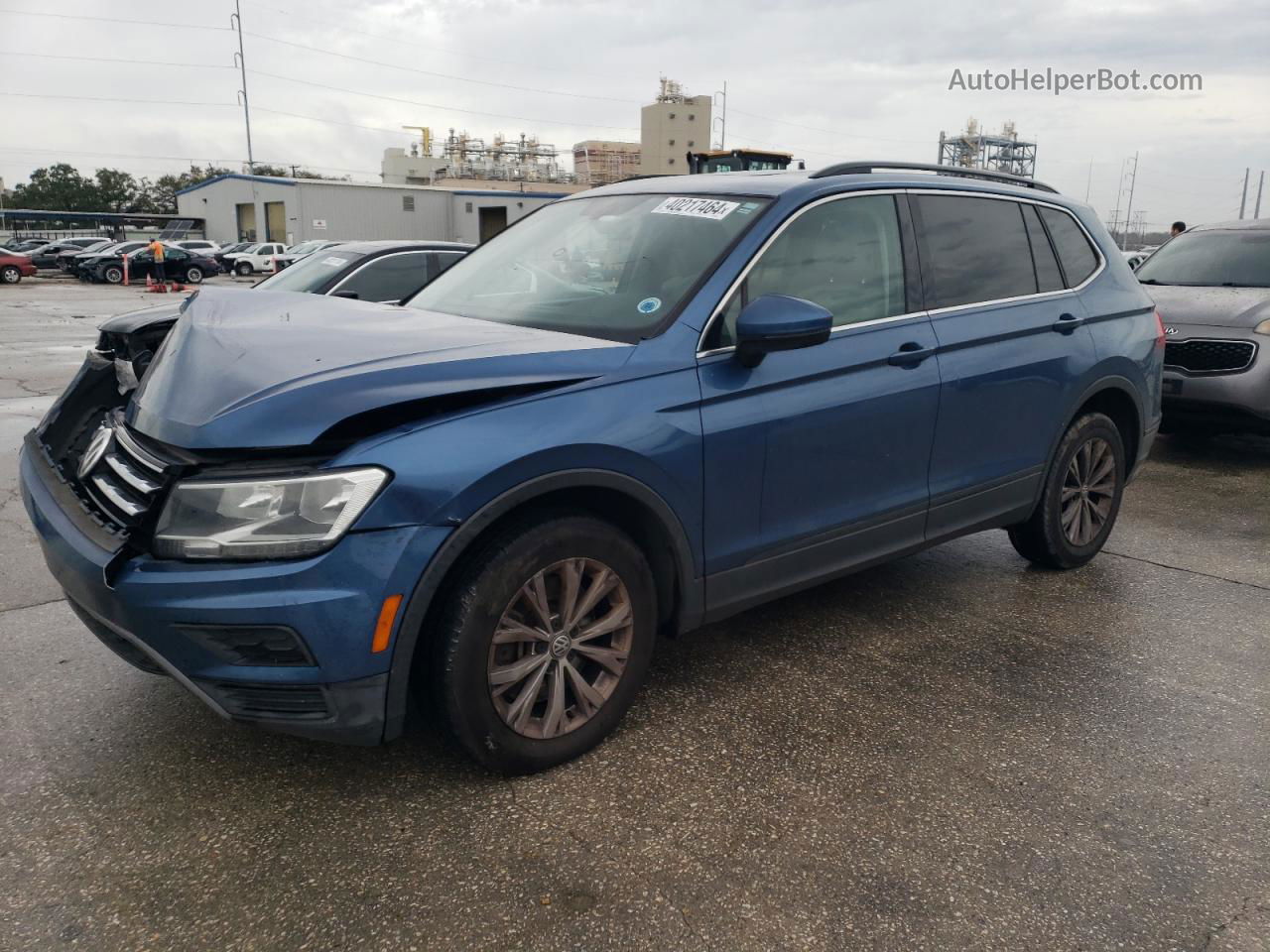 2019 Volkswagen Tiguan Se Синий vin: 3VV3B7AX1KM040648