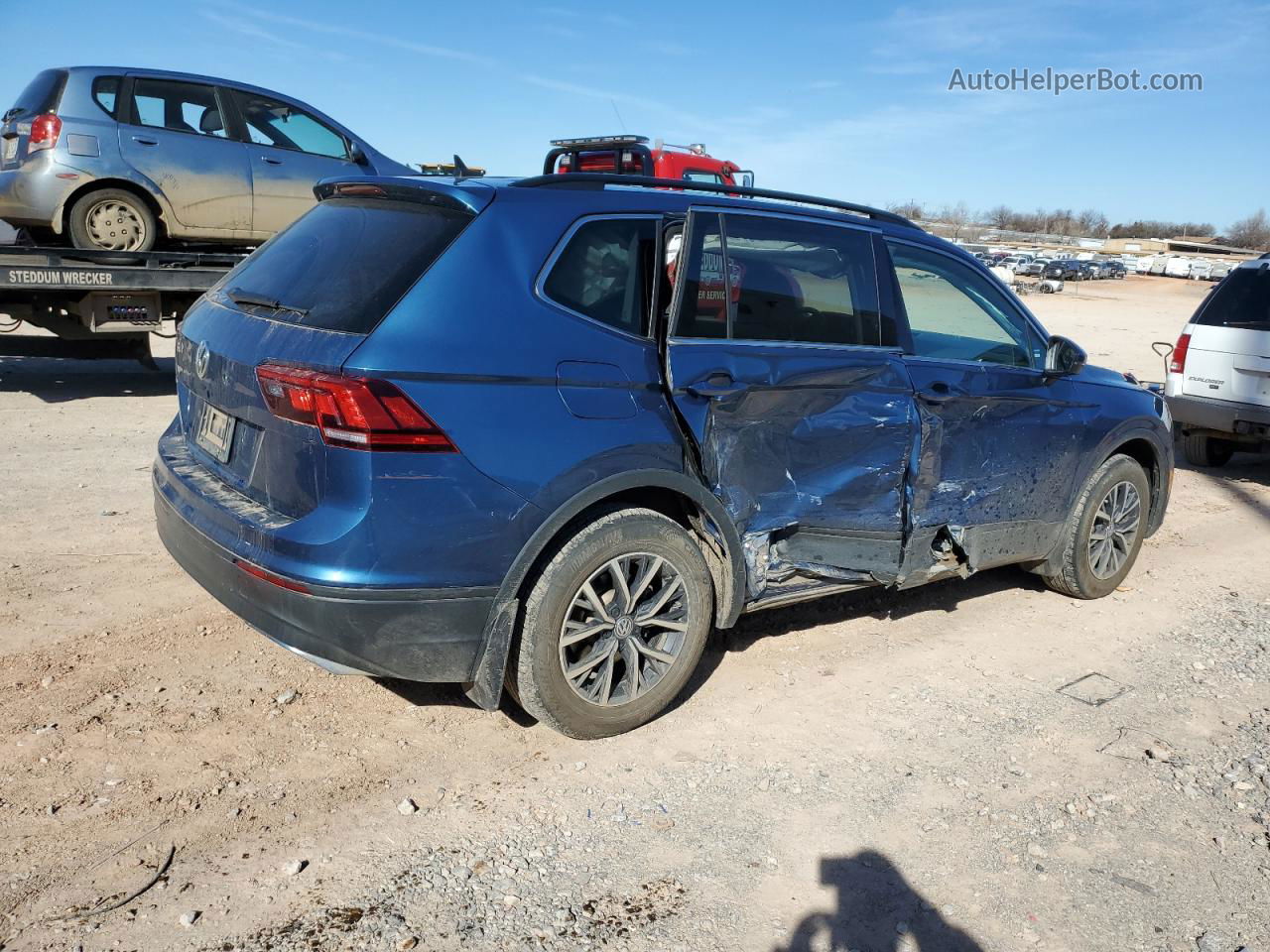 2019 Volkswagen Tiguan Se Синий vin: 3VV3B7AX2KM169496