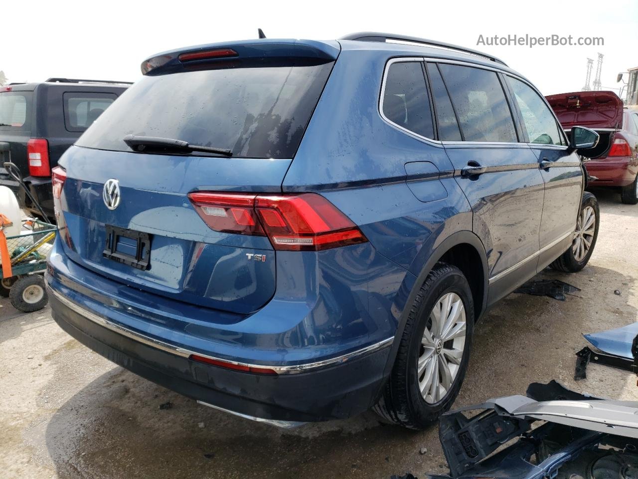 2018 Volkswagen Tiguan Se Синий vin: 3VV3B7AX3JM026992