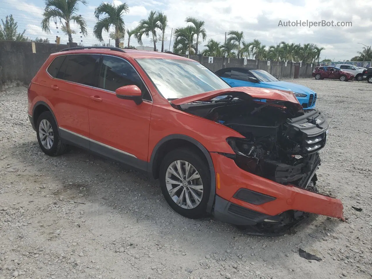 2018 Volkswagen Tiguan Se Orange vin: 3VV3B7AX4JM210595