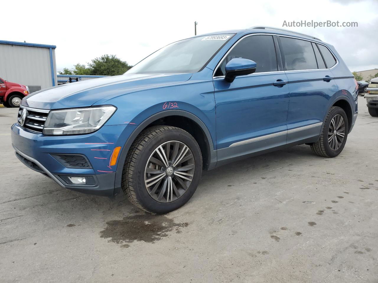 2019 Volkswagen Tiguan Se Синий vin: 3VV3B7AX6KM075735