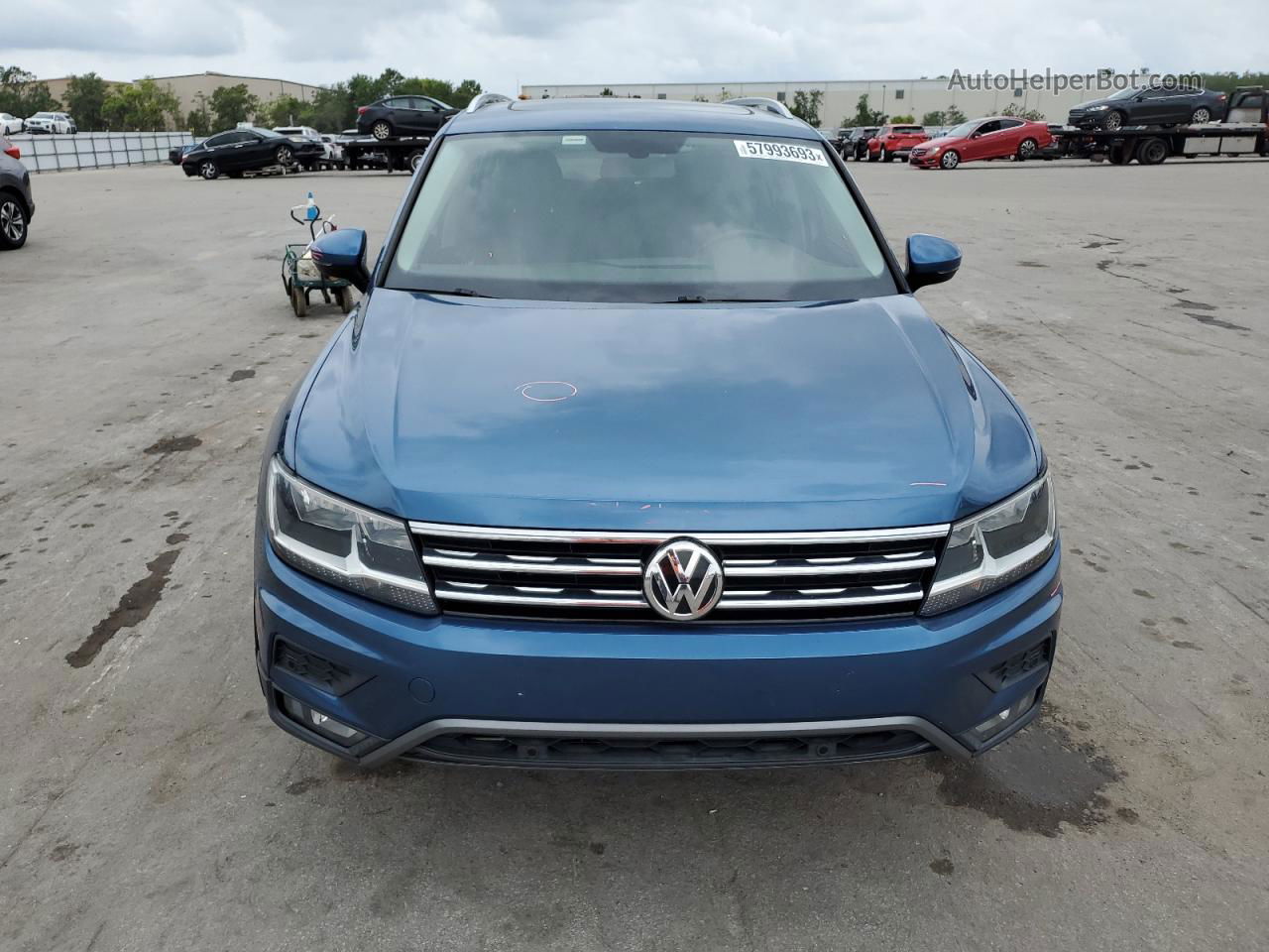 2019 Volkswagen Tiguan Se Синий vin: 3VV3B7AX6KM075735