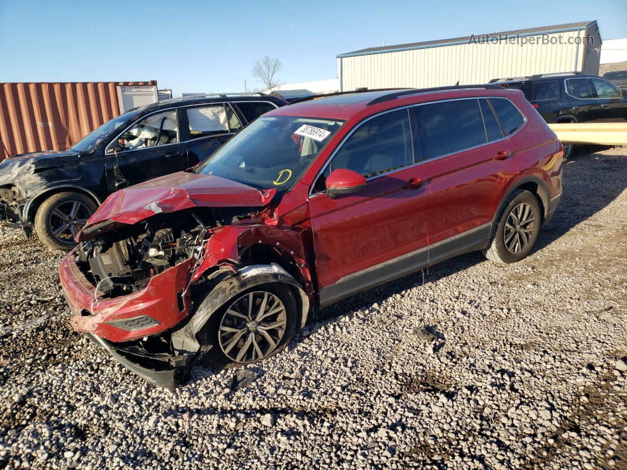 2018 Volkswagen Tiguan Se Red vin: 3VV3B7AX7JM215158