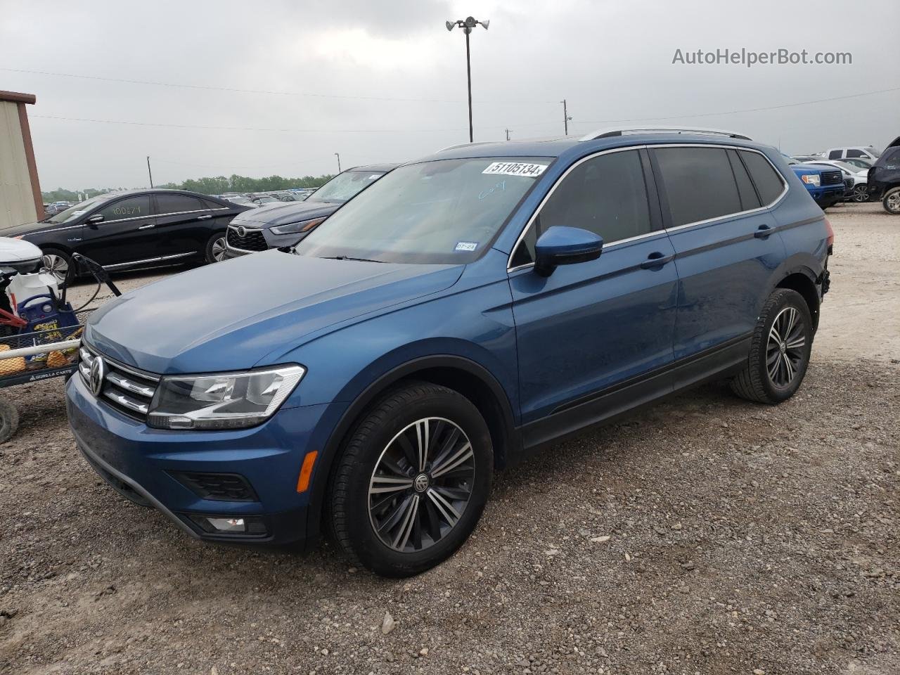 2019 Volkswagen Tiguan Se Blue vin: 3VV3B7AX7KM070799