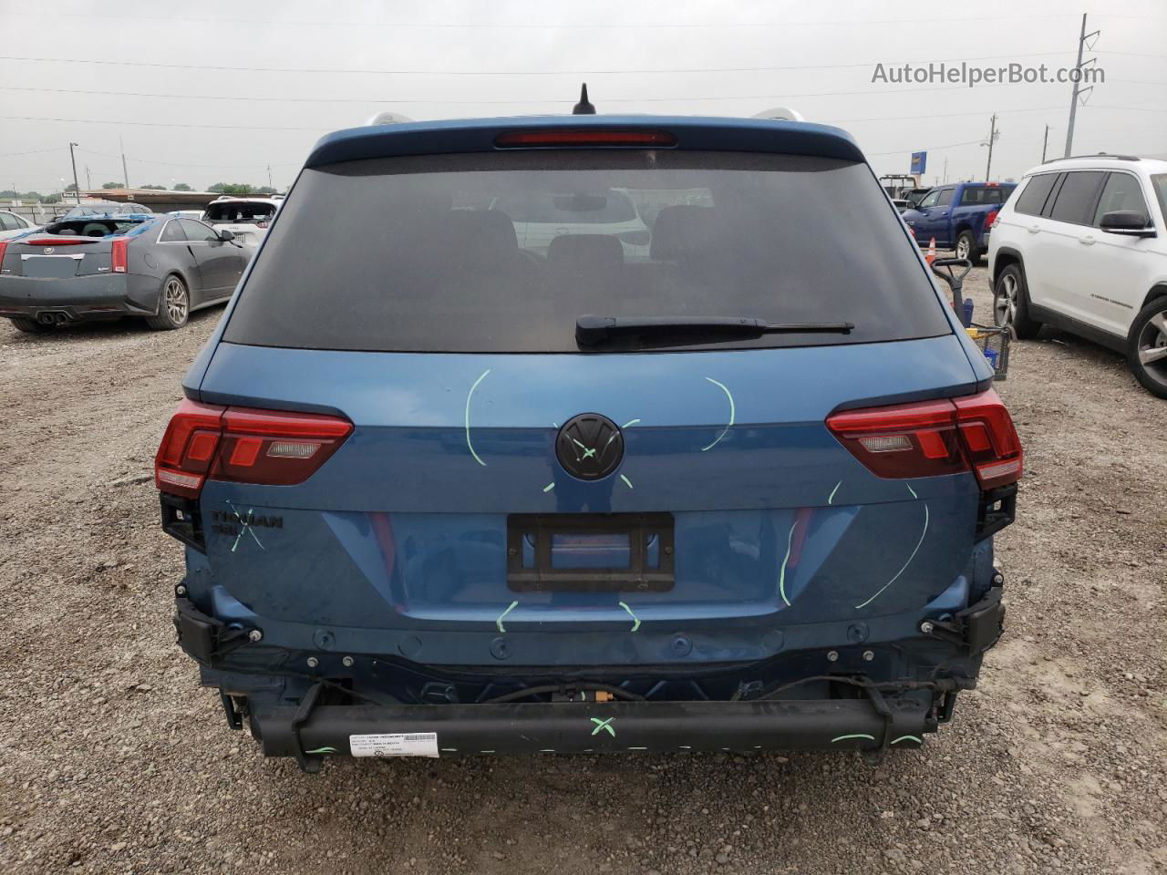 2019 Volkswagen Tiguan Se Blue vin: 3VV3B7AX7KM070799