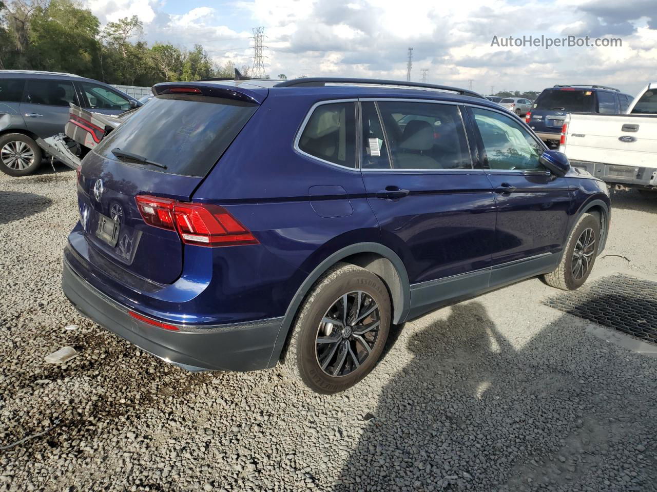 2021 Volkswagen Tiguan Se Синий vin: 3VV3B7AX7MM082566