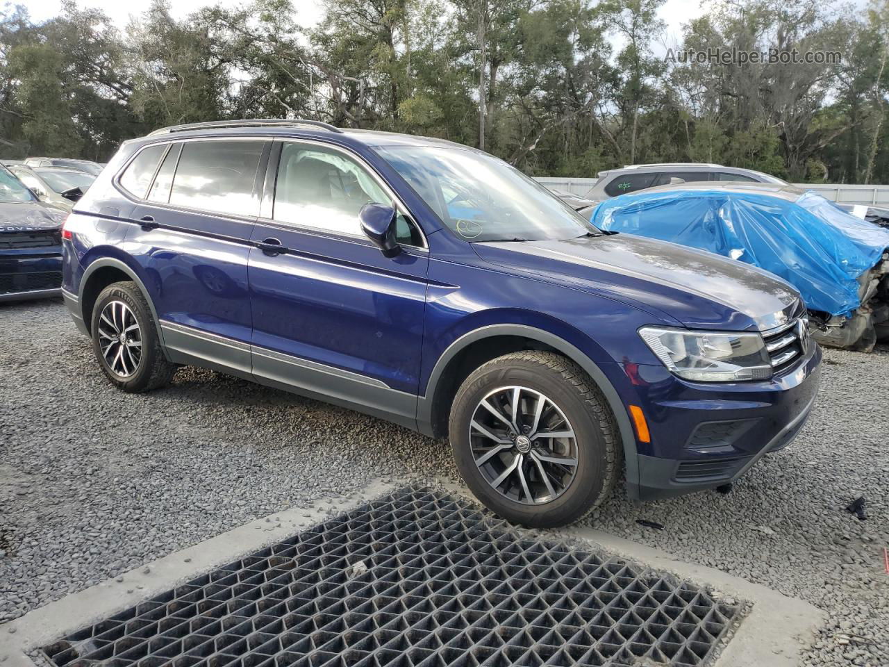 2021 Volkswagen Tiguan Se Синий vin: 3VV3B7AX7MM082566