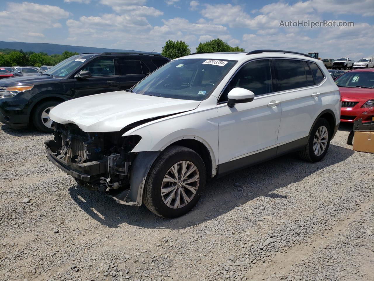 2018 Volkswagen Tiguan Se White vin: 3VV3B7AX9JM128202