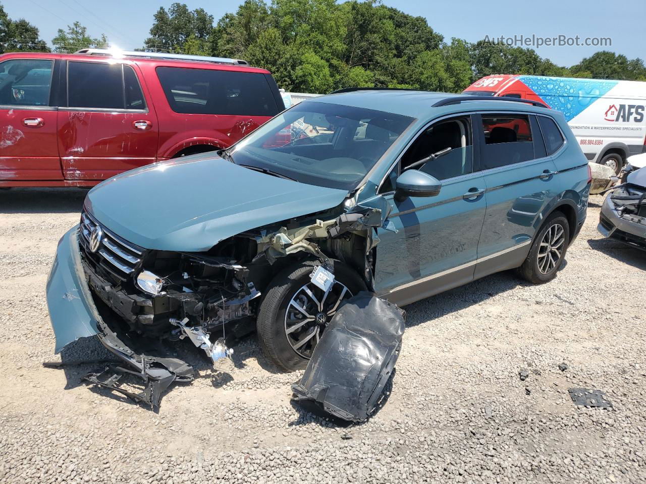 2021 Volkswagen Tiguan Se Синий vin: 3VV3B7AX9MM046832