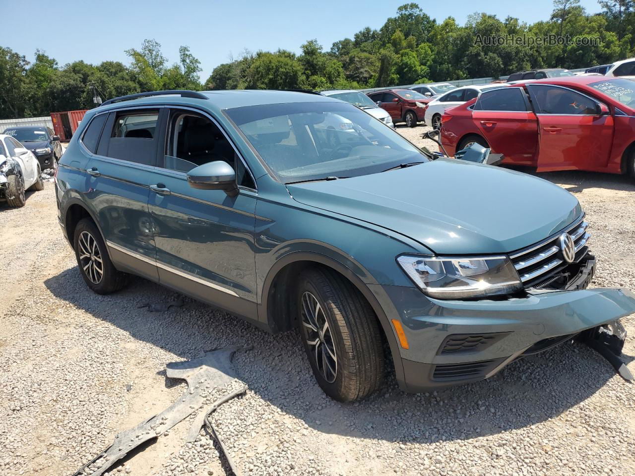 2021 Volkswagen Tiguan Se Синий vin: 3VV3B7AX9MM046832