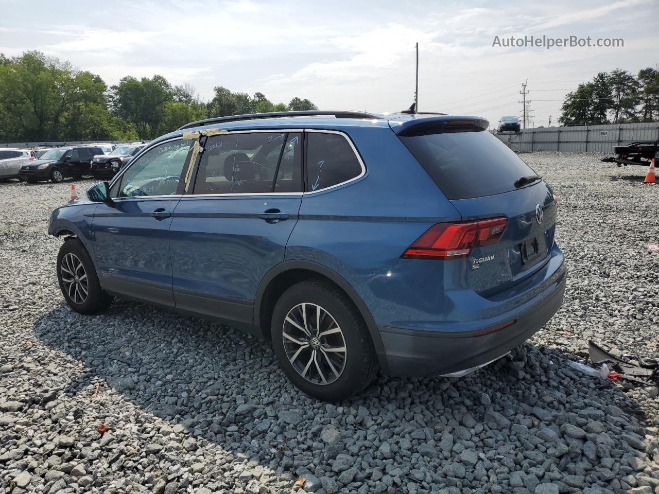 2019 Volkswagen Tiguan Se Синий vin: 3VV3B7AXXKM052555