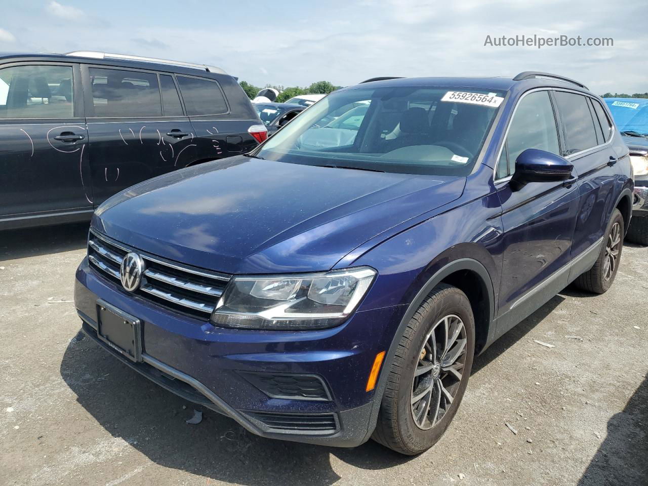 2021 Volkswagen Tiguan Se Синий vin: 3VV3B7AXXMM078172