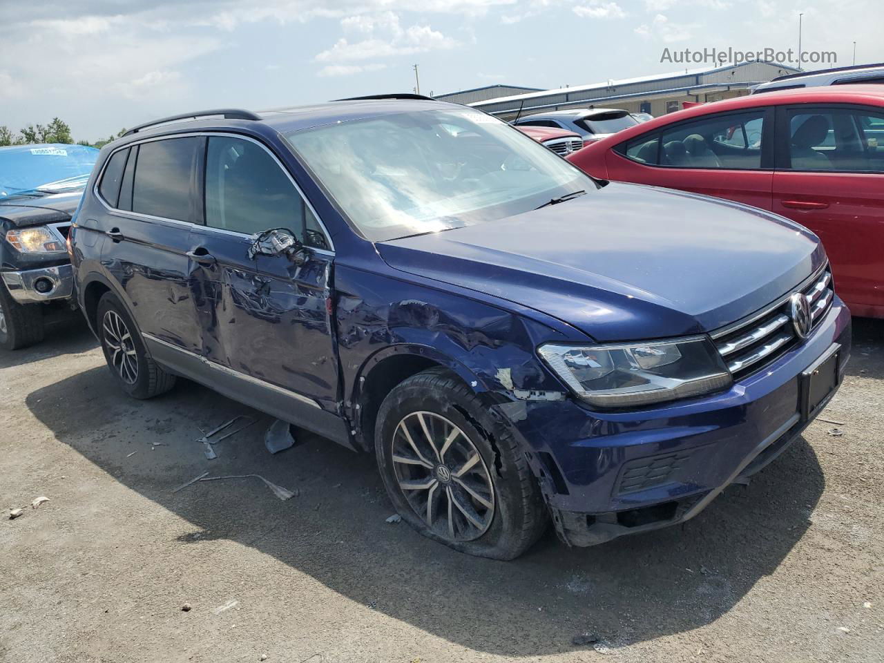 2021 Volkswagen Tiguan Se Синий vin: 3VV3B7AXXMM078172