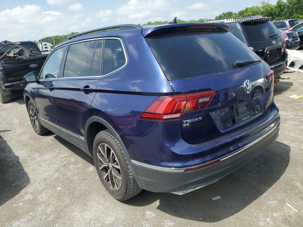 2021 Volkswagen Tiguan Se Синий vin: 3VV3B7AXXMM078172