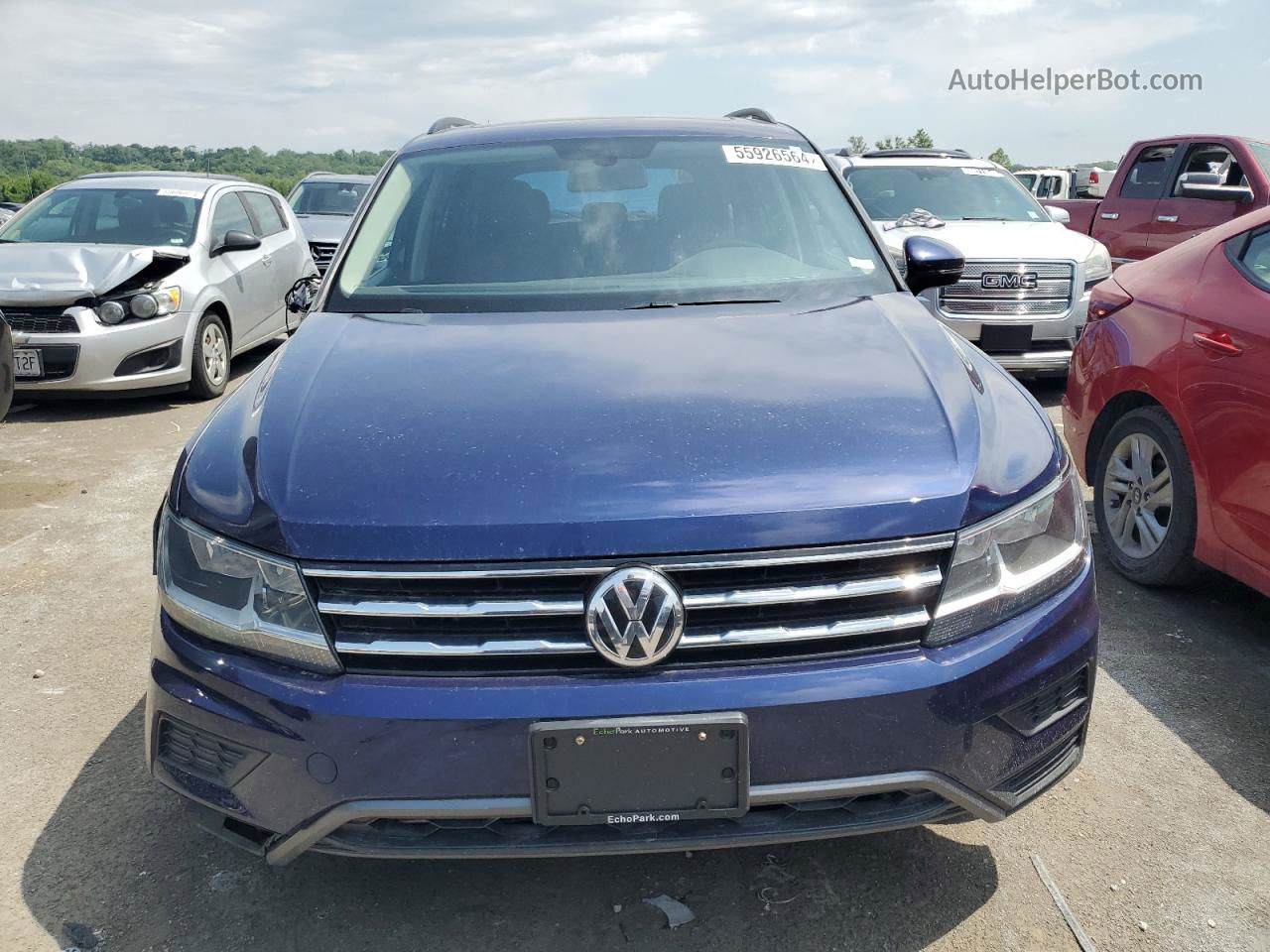 2021 Volkswagen Tiguan Se Синий vin: 3VV3B7AXXMM078172