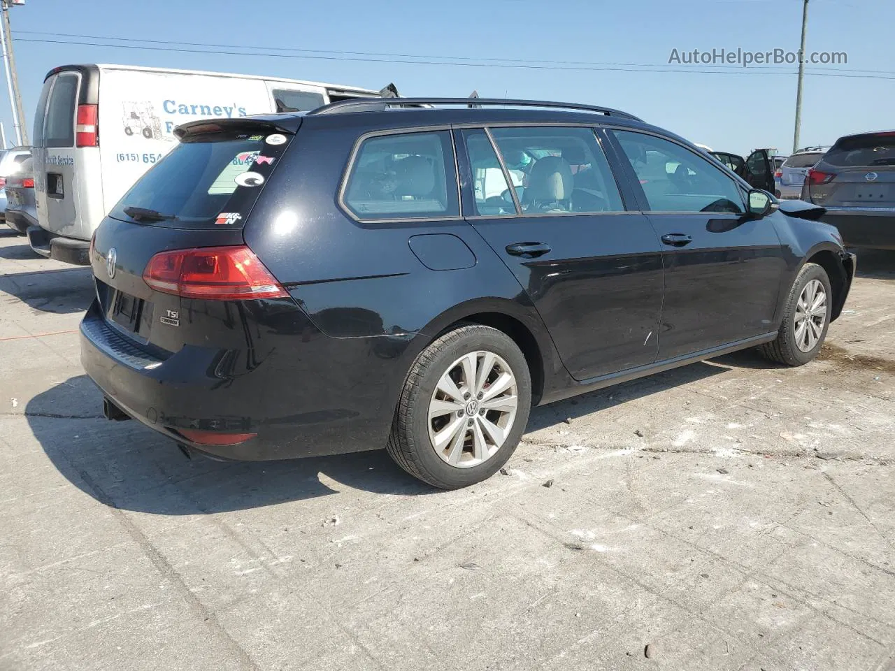 2017 Volkswagen Golf Sportwagen S Черный vin: 3VW017AU1HM532340