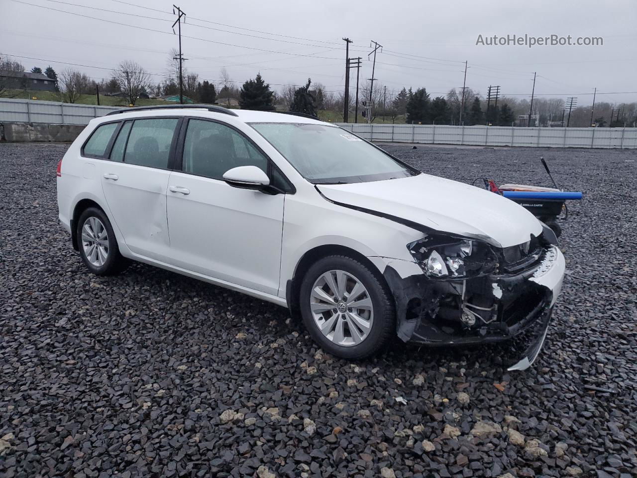 2017 Volkswagen Golf Sportwagen S White vin: 3VW017AU4HM527861