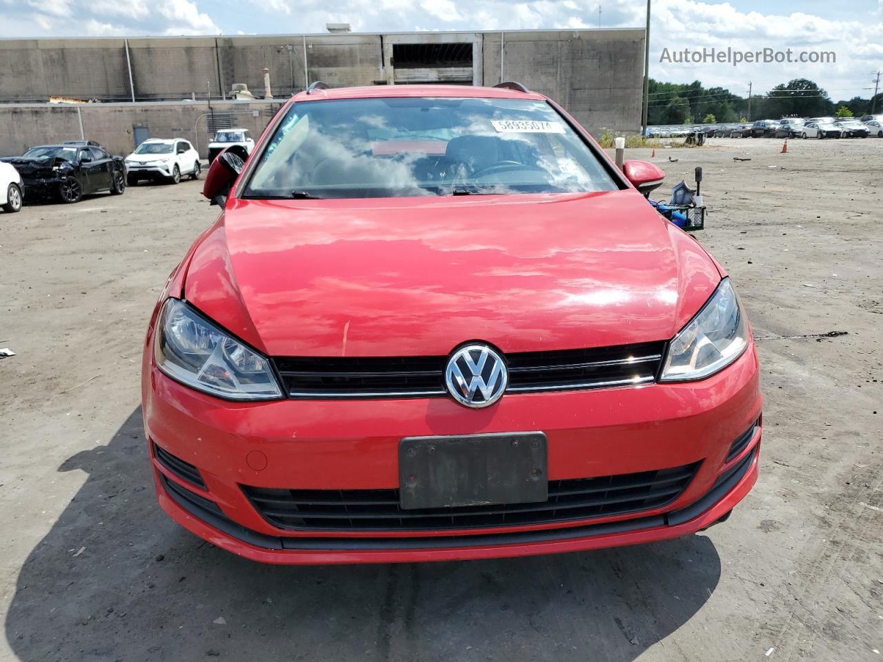 2017 Volkswagen Golf Sportwagen S Red vin: 3VW017AU4HM537953