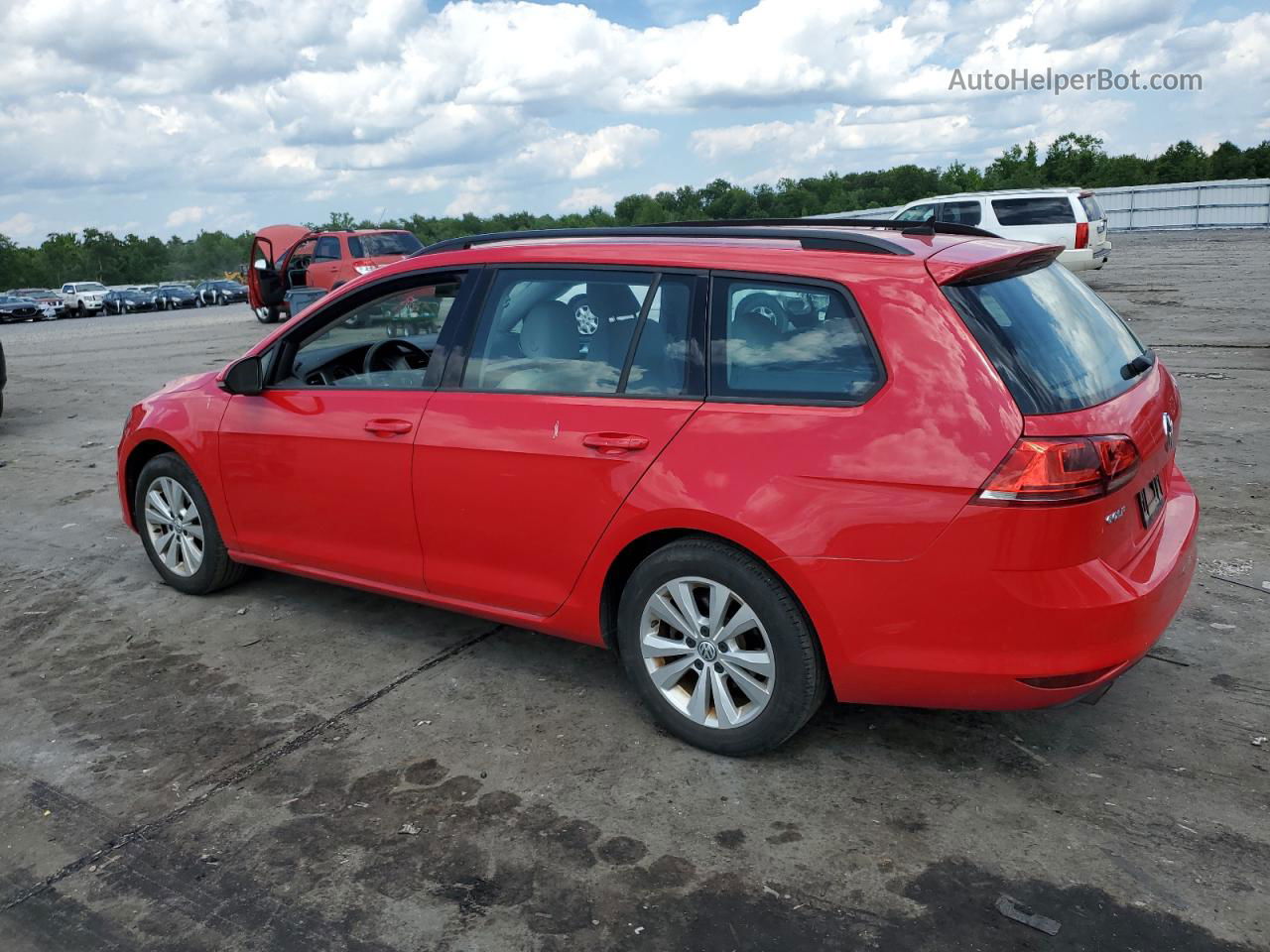 2017 Volkswagen Golf Sportwagen S Red vin: 3VW017AU4HM537953