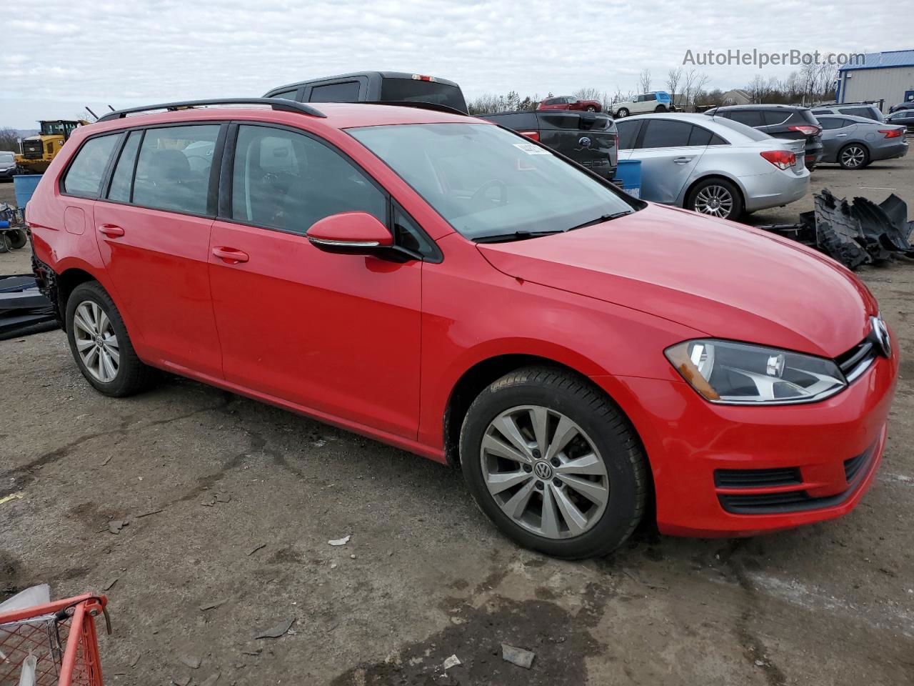 2017 Volkswagen Golf Sportwagen S Red vin: 3VW017AU4HM545003