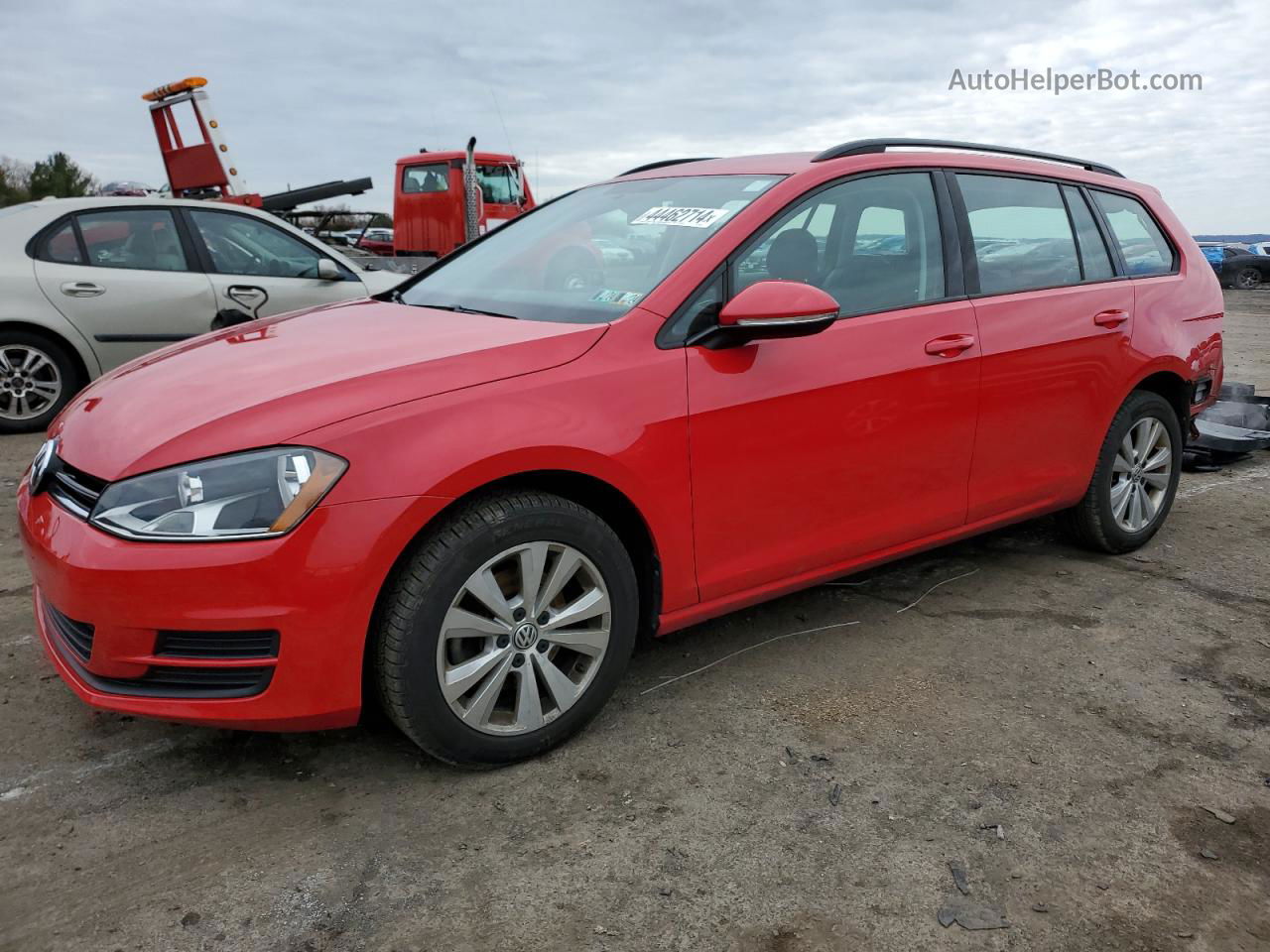 2017 Volkswagen Golf Sportwagen S Red vin: 3VW017AU4HM545003