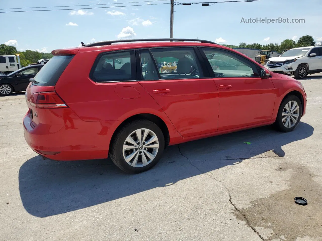 2017 Volkswagen Golf Sportwagen S Red vin: 3VW017AU5HM541140