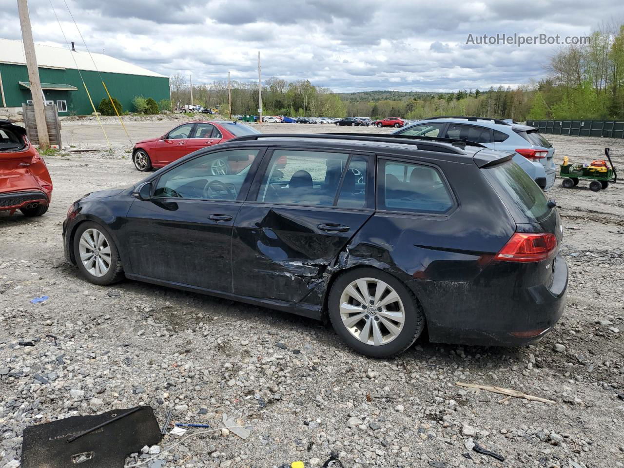 2017 Volkswagen Golf Sportwagen S Черный vin: 3VW017AU9HM524731