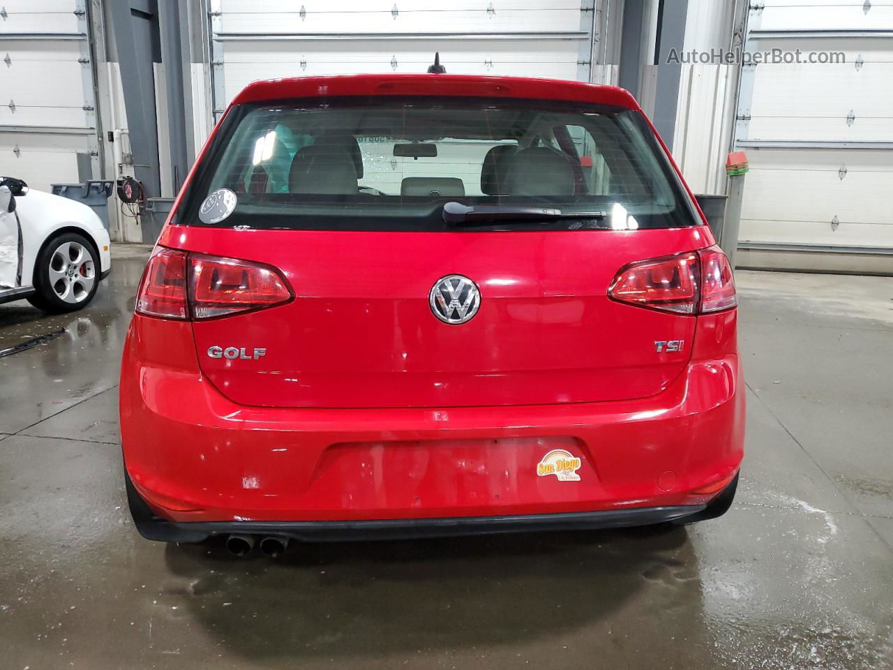 2016 Volkswagen Golf S Red vin: 3VW117AU3GM055932